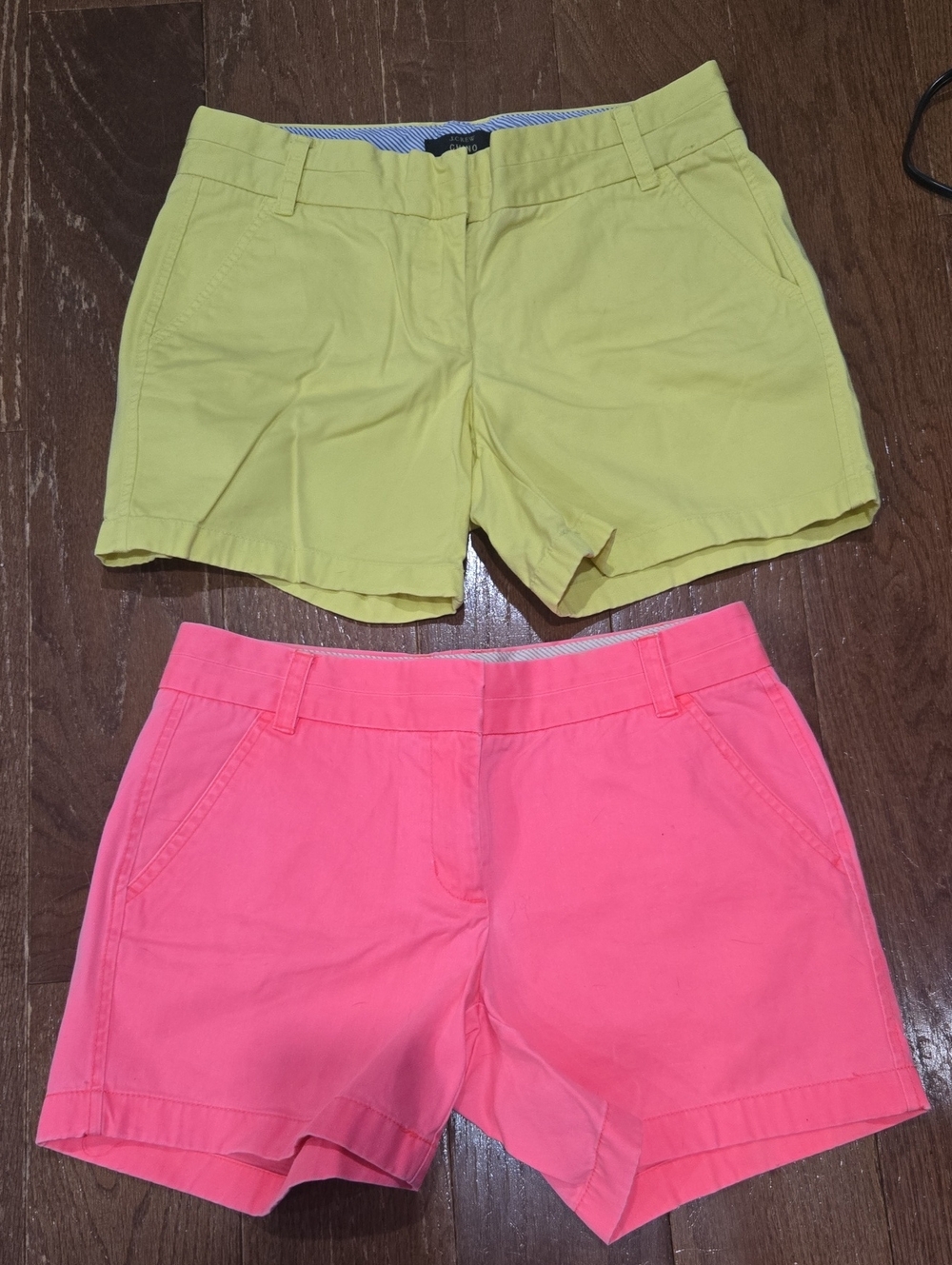 J. Crew Yellow and Pink Cotton Chino Shorts Set, 5", Size 4